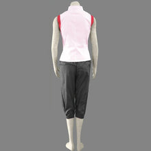 Load image into Gallery viewer, Pink Mandarin Collar Vest with Frog Closures and Charcoal Capri Pants Set Ninja Cosplay Costume