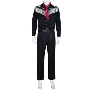Men and Kids Barbie Costumes Ken Black Uniform Cosplay Set