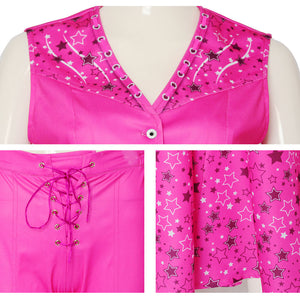 Women and Kids Barbie Costumes Barbie Cosplay Pink 2PCS