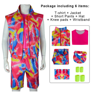 Men and Kids Barbie Costumes Ken Roller Skating Sports Cosplay Set