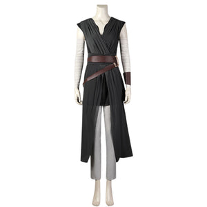 Star Wars The Rise of Skywalker Rey Full Set Cosplay Halloween Costume Black Dress
