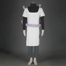 Load image into Gallery viewer, White Tunic with Black High Neck Inner Shirt with Thick Purple Rope Belt for Men and Kids Anime Style Cosplay Costume