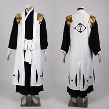 Load image into Gallery viewer, Anime Cosplay Costume White Captain Cloak with Gold Shoulder Armor Black Samurai Robe Full Set