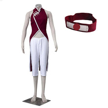 Load image into Gallery viewer, Wine Red Sleeveless Qipao Top and White Pants Set Anime Ninja Style for Women and Kids