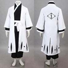 Load image into Gallery viewer, Anime Cosplay Costume White Captain Cloak with Black Pattern Hem Samurai Kimono Outfit Full Set