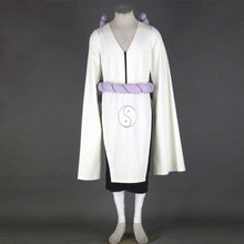 Load image into Gallery viewer, White Wide-Sleeve Gown with Thick Purple Rope Belt Yin Yang Pattern Anime Style Cosplay Costume for Men and Kids