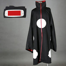 Load image into Gallery viewer, Dark Black Long Cloak High Collar Costume Robe with Red Lining for Men and Kids Halloween with Headband