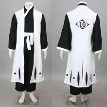 Load image into Gallery viewer, Soul Reaper Captain Cosplay Costume White Cloak and Black Kimono Outfit Full Set for Men and Kids
