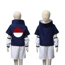 Load image into Gallery viewer, Two-Piece Navy and White  Fan Symbol Anime Ninja Cosplay Outfit