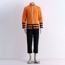 Load image into Gallery viewer, Anime Orange Zip-Up Jacket and White Flame Cloak Set Leader Cosplay Costume with Red Hat
