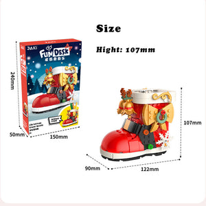 Christmas Pen holder Shoes DIY Building Block Dest Decoration Christmas Gift