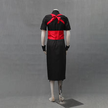 Load image into Gallery viewer, Women and Kids Adult Black Ninja Kimono Dress with Red Straps Cosplay Costume