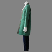 Load image into Gallery viewer, Green Loose Kimono Haori Coat with Light Grey Wrap Top and Navy Blue Sash Pants Set - Female Medical Ninja Master Anime Cosplay Costume