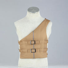 Load image into Gallery viewer, Red High Neck Long Tunic Coat with Tan Chest Vest and Pants Cosplay Outfits Halloween Costume