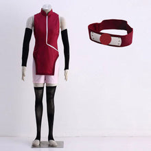 Load image into Gallery viewer, Red Sleeveless High Neck Jumpsuit with Pink Skirt Cosplay Outfit Anime Ninja Style for Women and Kids