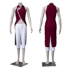 Load image into Gallery viewer, Wine Red Sleeveless Qipao Top and White Pants Set Anime Ninja Style for Women and Kids