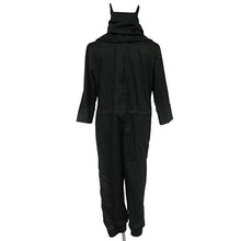 Load image into Gallery viewer, Black One Piece Hooded Jumpsuit with Pointed Animal Ears and Yellow Red Split Circle Anime Cosplay