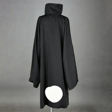 Load image into Gallery viewer, Dark Black Long Cloak High Collar Costume Robe with Red Lining for Men and Kids Halloween with Headband