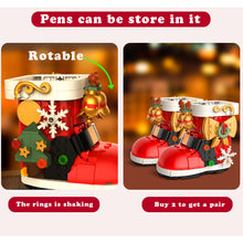 Load image into Gallery viewer, Christmas Pen holder Shoes DIY Building Block Dest Decoration Christmas Gift
