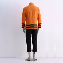 Load image into Gallery viewer, Anime Orange Zip-Up Jacket and White Flame Cloak Set Leader Cosplay Costume with Red Hat