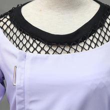 Load image into Gallery viewer, Anime Purple Crew Neck Dress with Red Sash Cosplay Costume