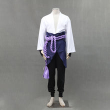 Load image into Gallery viewer, White Open-Front Kimono with Purple Rope Belt Set Anime Ninja Cosplay Costume