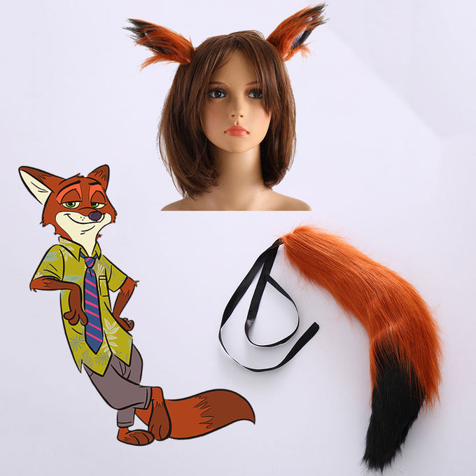 Zootopia Costume The Fox Nick Wilde Cosplay Ears and Tail Accessories