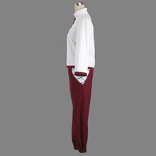 Load image into Gallery viewer, White Long Sleeve Martial Arts Top with Burgundy Trim and Matching Jogger Pants Set Cosplay Outfits Halloween Costume