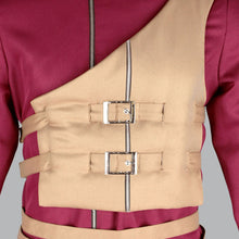 Load image into Gallery viewer, Red High Neck Long Tunic Coat with Tan Chest Vest and Pants Cosplay Outfits Halloween Costume