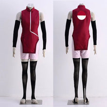 Load image into Gallery viewer, Red Sleeveless High Neck Jumpsuit with Pink Skirt Cosplay Outfit Anime Ninja Style for Women and Kids