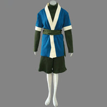 Load image into Gallery viewer, Blue Cross Front Kimono Haori with White Trim and Green Set Cosplay Halloween Costume
