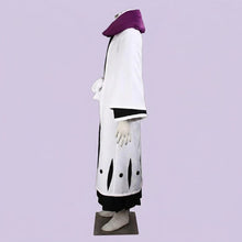 Load image into Gallery viewer, Anime Cosplay Costume White Captain Cloak with Large Purple Collar Black Samurai Robe Full Set
