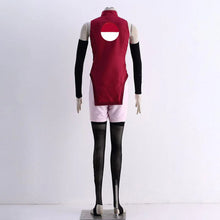 Load image into Gallery viewer, Red Sleeveless High Neck Jumpsuit with Pink Skirt Cosplay Outfit Anime Ninja Style for Women and Kids
