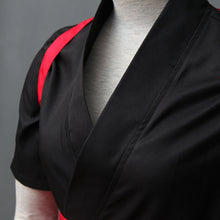 Load image into Gallery viewer, Women and Kids Adult Black Ninja Kimono Dress with Red Straps Cosplay Costume