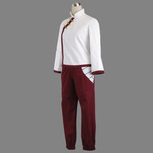 Load image into Gallery viewer, White Long Sleeve Martial Arts Top with Burgundy Trim and Matching Jogger Pants Set Cosplay Outfits Halloween Costume