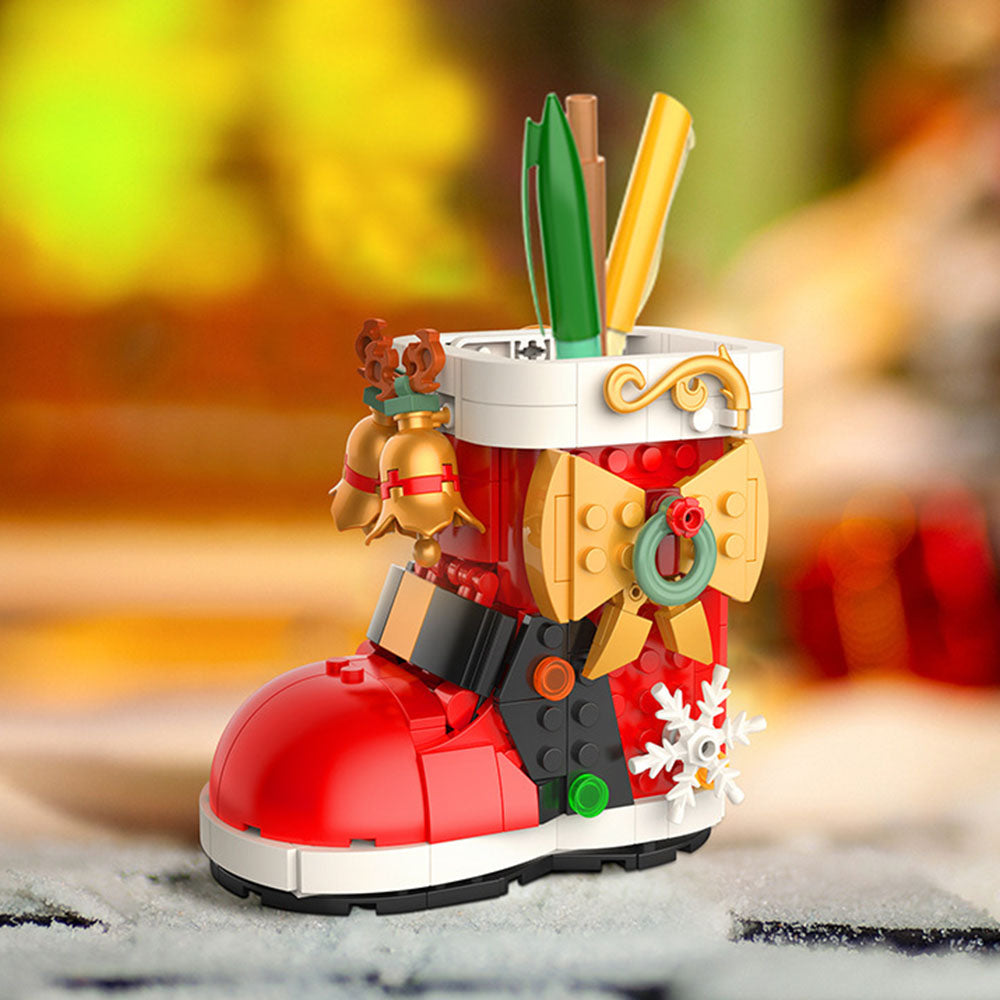 Christmas Pen holder Shoes DIY Building Block Dest Decoration Christmas Gift