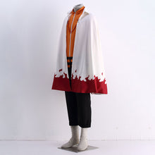 Load image into Gallery viewer, Anime Orange Zip-Up Jacket and White Flame Cloak Set Leader Cosplay Costume with Red Hat