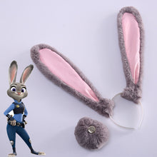 Load image into Gallery viewer, Zootopia Costume The Rabbit Police Judy Hopps Cosplay Ears Headband and Tail Accessories