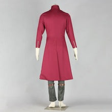 Load image into Gallery viewer, Red High Neck Long Tunic Coat with Tan Chest Vest and Pants Cosplay Outfits Halloween Costume