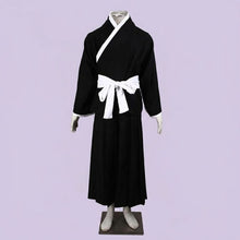 Load image into Gallery viewer, Anime Cosplay Costume White Captain Cloak with Large Purple Collar Black Samurai Robe Full Set