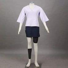 Load image into Gallery viewer, Lavender Ninja Kimono Top and White Apron Set with Red Obi Sash Cosplay Costume