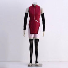 Load image into Gallery viewer, Red Sleeveless High Neck Jumpsuit with Pink Skirt Cosplay Outfit Anime Ninja Style for Women and Kids