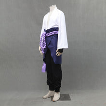 Load image into Gallery viewer, White Open-Front Kimono with Purple Rope Belt Set Anime Ninja Cosplay Costume
