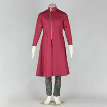 Load image into Gallery viewer, Red High Neck Long Tunic Coat with Tan Chest Vest and Pants Cosplay Outfits Halloween Costume