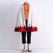 Load image into Gallery viewer, Anime Orange Zip-Up Jacket and White Flame Cloak Set Leader Cosplay Costume with Red Hat