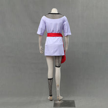 Load image into Gallery viewer, Anime Purple Crew Neck Dress with Red Sash Cosplay Costume