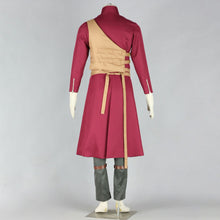 Load image into Gallery viewer, Red High Neck Long Tunic Coat with Tan Chest Vest and Pants Cosplay Outfits Halloween Costume