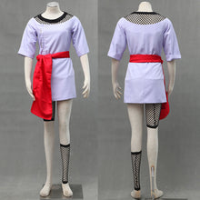 Load image into Gallery viewer, Anime Purple Crew Neck Dress with Red Sash Cosplay Costume