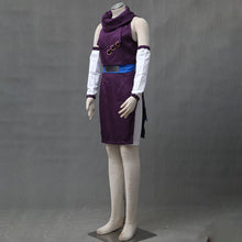 Load image into Gallery viewer, Purple Slim Dress with Cowl Neck and White Sleeves Set Anime Ninja Style