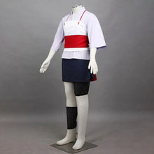 Load image into Gallery viewer, Lavender Ninja Kimono Top and White Apron Set with Red Obi Sash Cosplay Costume